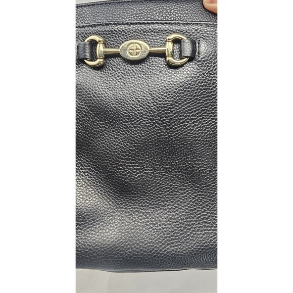 Giani Bernini Horsebit-Detail Black Pebbled Leather Equestrian Crossbody Bag - Picture 4 of 16